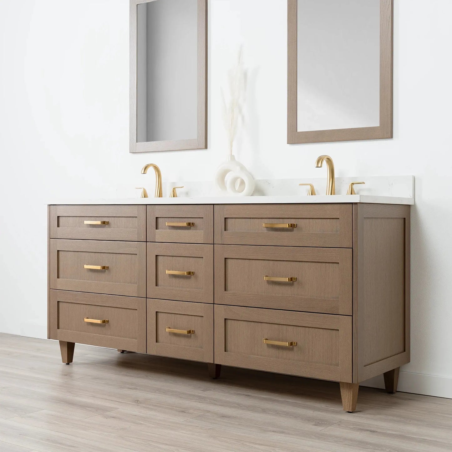 Bridgeport SLIM 72" Almond Coast Bathroom Vanity, Double Sink - All Drawers Teodor Bathroom Vanity Canada