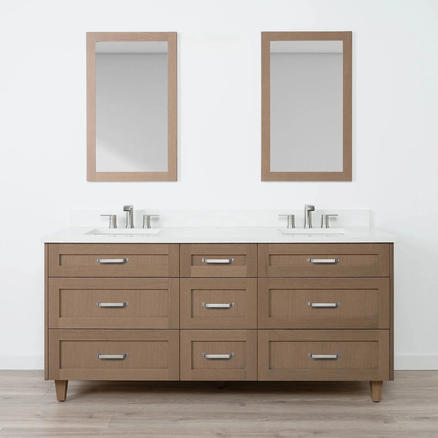 Bridgeport SLIM 72" Almond Coast Bathroom Vanity, Double Sink - All Drawers Teodor Bathroom Vanity Canada