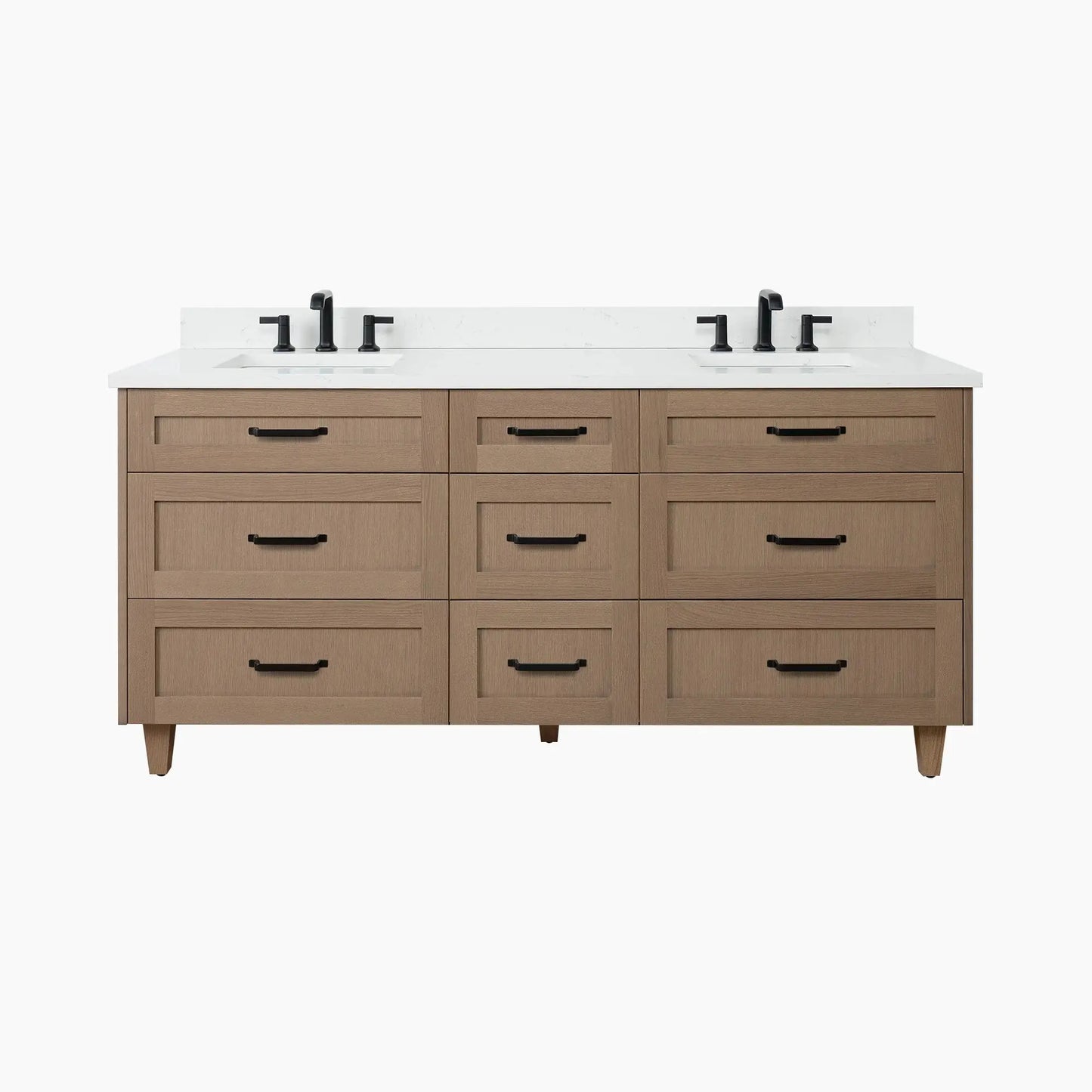 Bridgeport SLIM 72" Almond Coast Bathroom Vanity, Double Sink - All Drawers Teodor Bathroom Vanity Canada