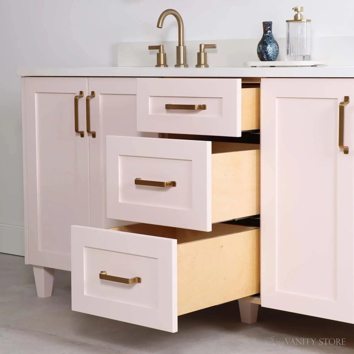 Bridgeport SLIM 72" Champagne Pink Bathroom Vanity, Double Sink Teodor Bathroom Vanity Canada