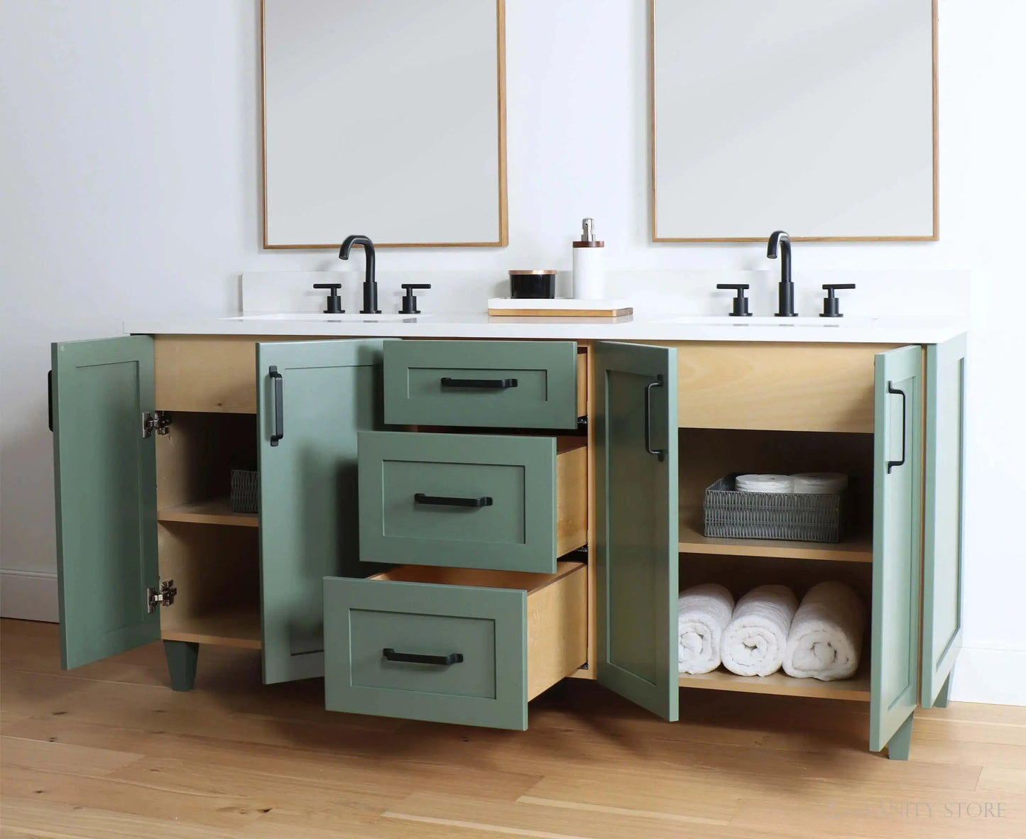 Bridgeport SLIM 72" Sage Green Bathroom Vanity, Double Sink Teodor Bathroom Vanity Canada