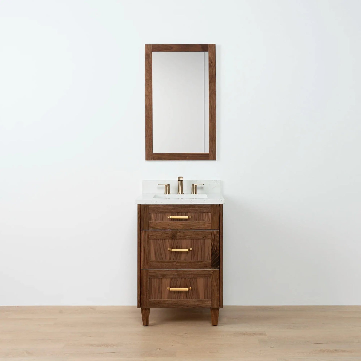 Bridgeport SLIM 24" American Black Walnut Bathroom Vanity - All Drawers Teodor Bathroom Vanity Canada