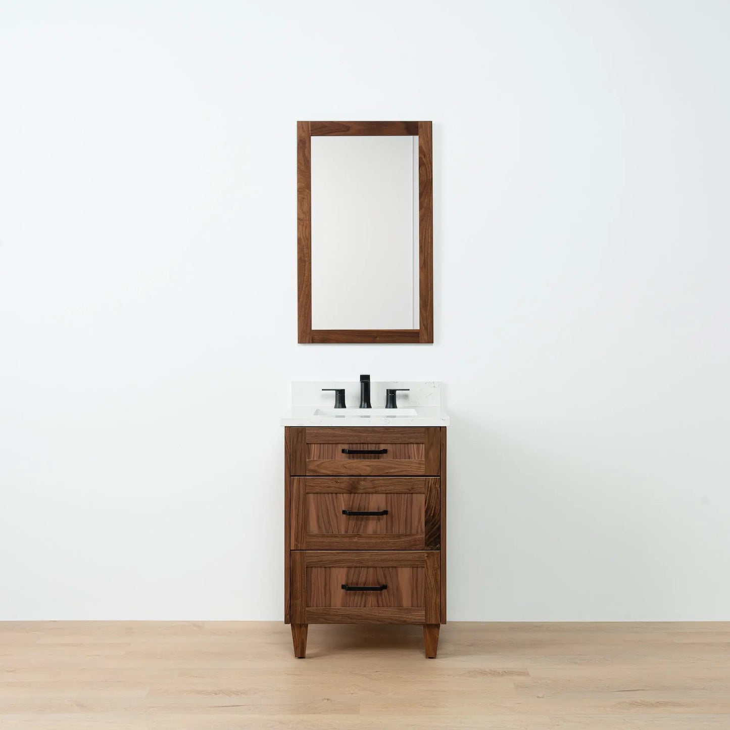 Bridgeport SLIM 24" American Black Walnut Bathroom Vanity - All Drawers Teodor Bathroom Vanity Canada