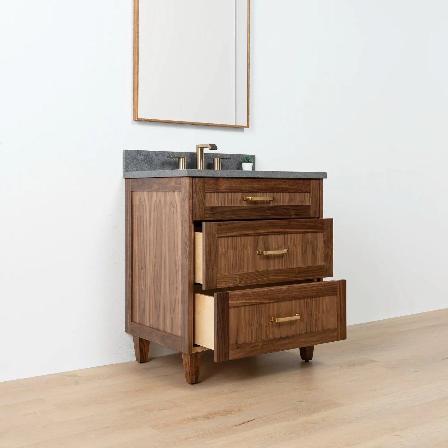 Bridgeport SLIM 30" American Black Walnut Bathroom Vanity - All Drawers Teodor Bathroom Vanity Canada