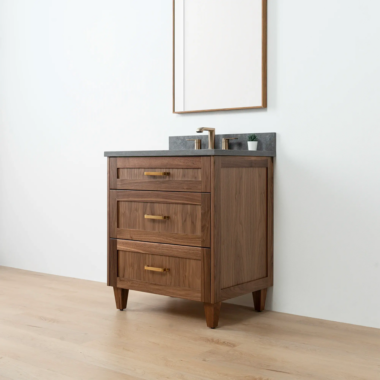 Bridgeport SLIM 30" American Black Walnut Bathroom Vanity - All Drawers Teodor Bathroom Vanity Canada