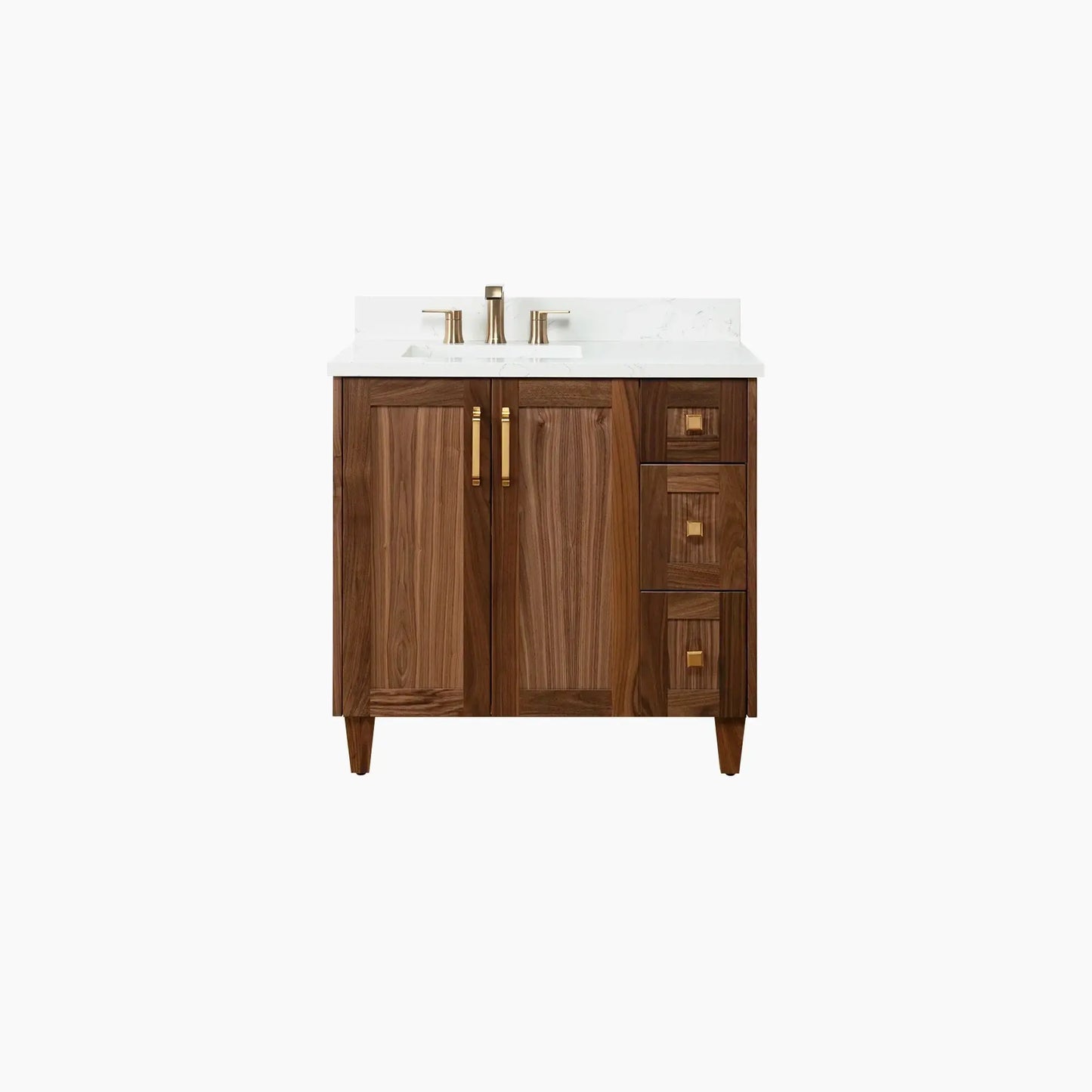 Bridgeport SLIM 36" American Black Walnut Bathroom Vanity, Left Sink Teodor Bathroom Vanity Canada
