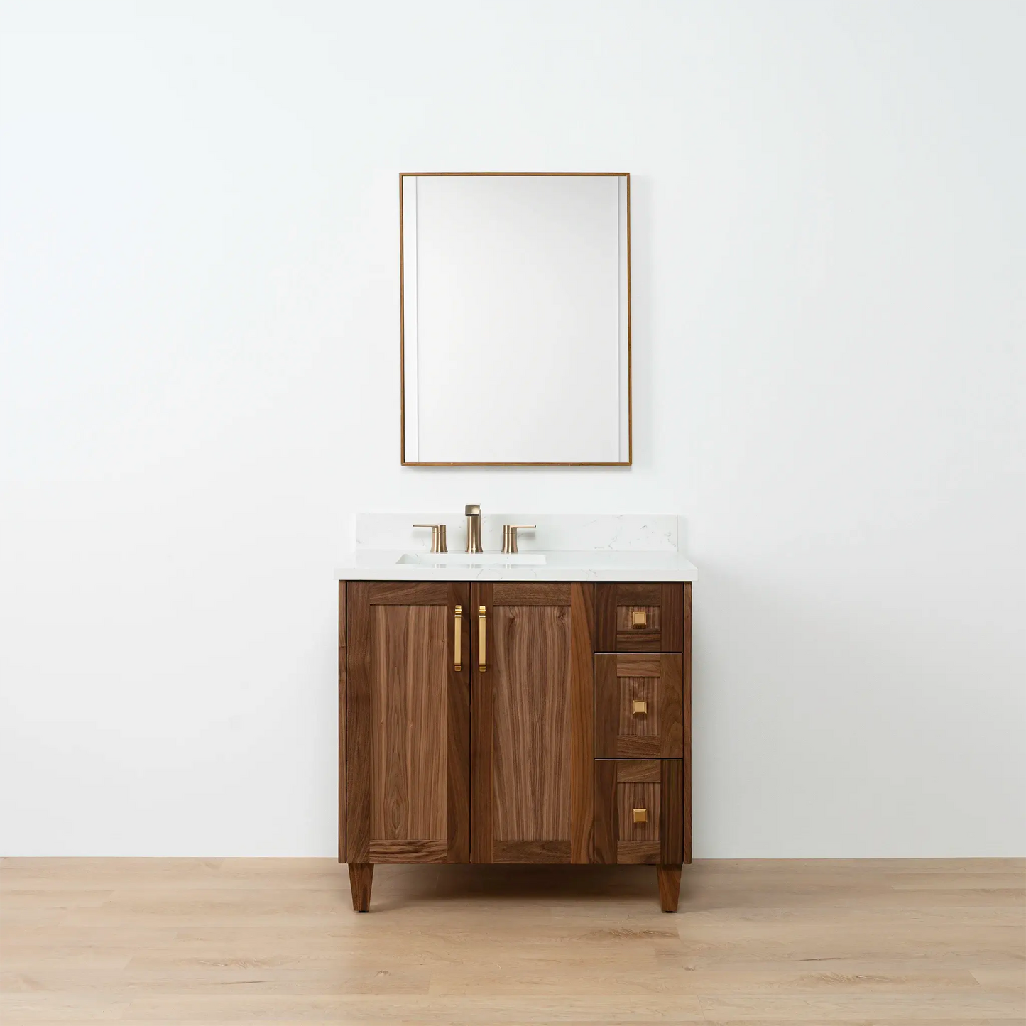Bridgeport SLIM 36" American Black Walnut Bathroom Vanity, Left Sink Teodor Bathroom Vanity Canada