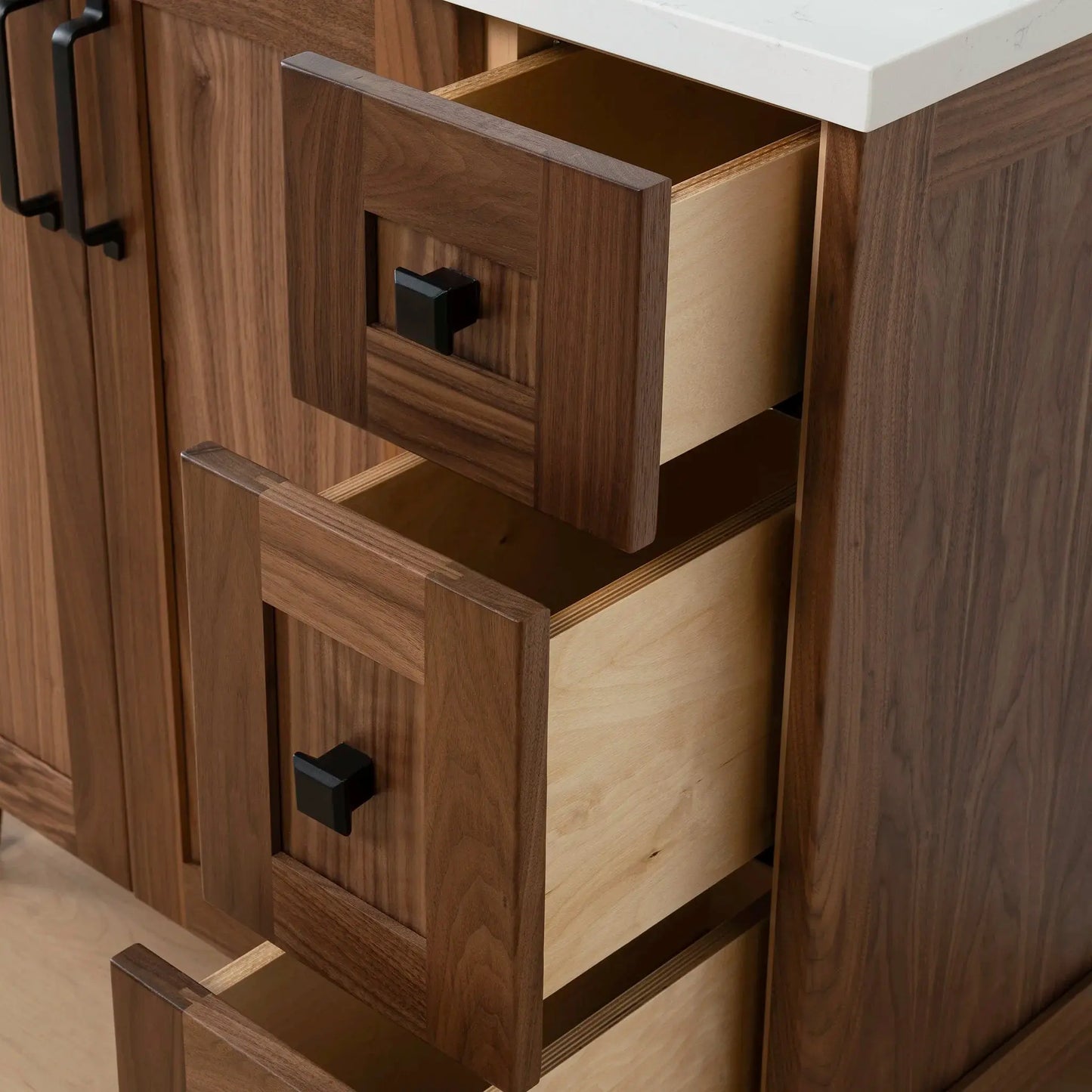 Bridgeport SLIM 36" American Black Walnut Bathroom Vanity, Left Sink Teodor Bathroom Vanity Canada