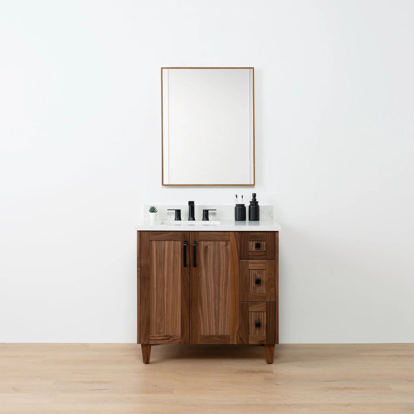 Bridgeport SLIM 36" American Black Walnut Bathroom Vanity, Left Sink Teodor Bathroom Vanity Canada