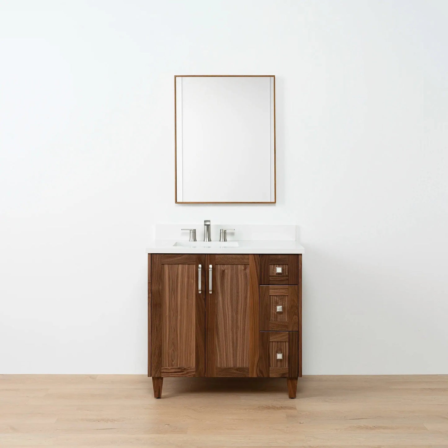 Bridgeport SLIM 36" American Black Walnut Bathroom Vanity, Left Sink Teodor Bathroom Vanity Canada