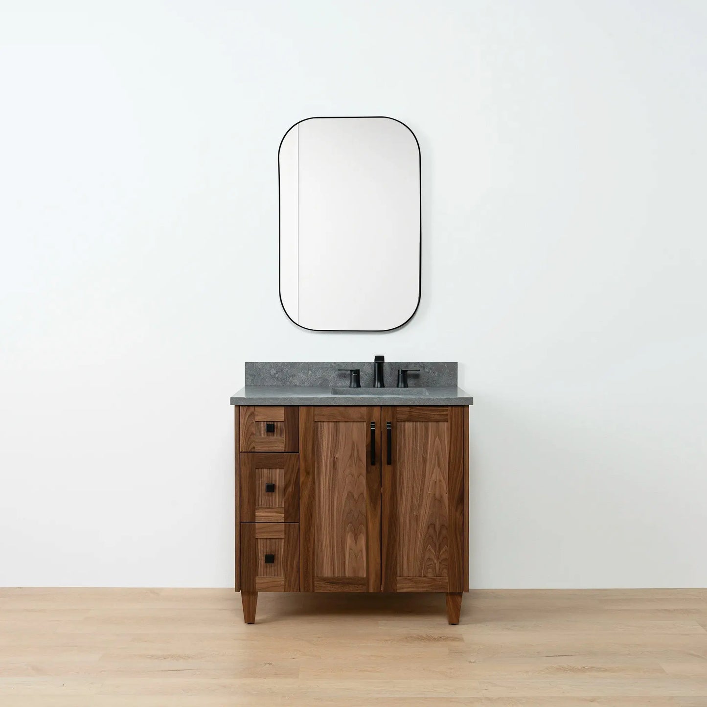 Bridgeport SLIM 36" American Black Walnut Bathroom Vanity, Right Sink Teodor Bathroom Vanity Canada