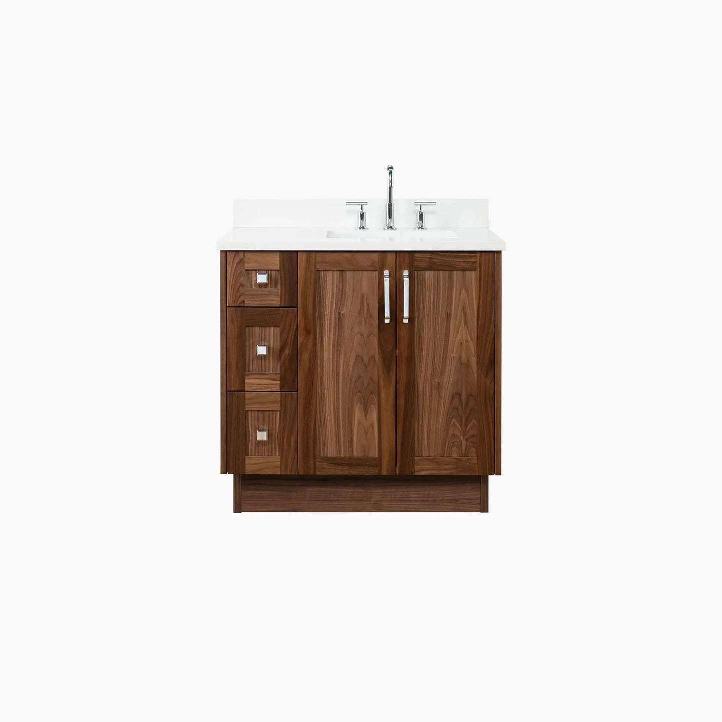 Bridgeport SLIM 36" American Black Walnut Bathroom Vanity, Right Sink Teodor Bathroom Vanity Canada
