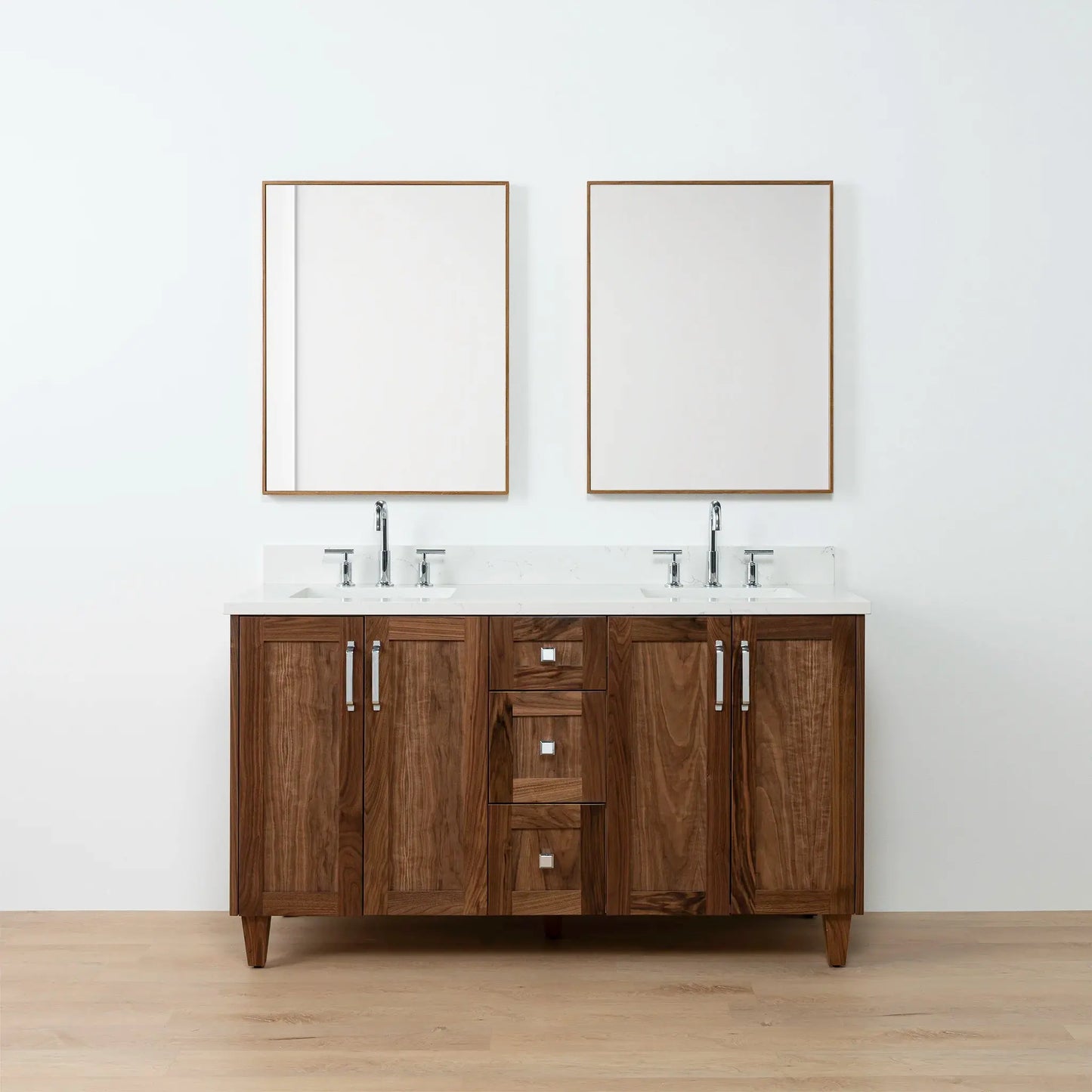 Bridgeport SLIM 60" American Black Walnut Bathroom Vanity, Double Sink Teodor Bathroom Vanity Canada