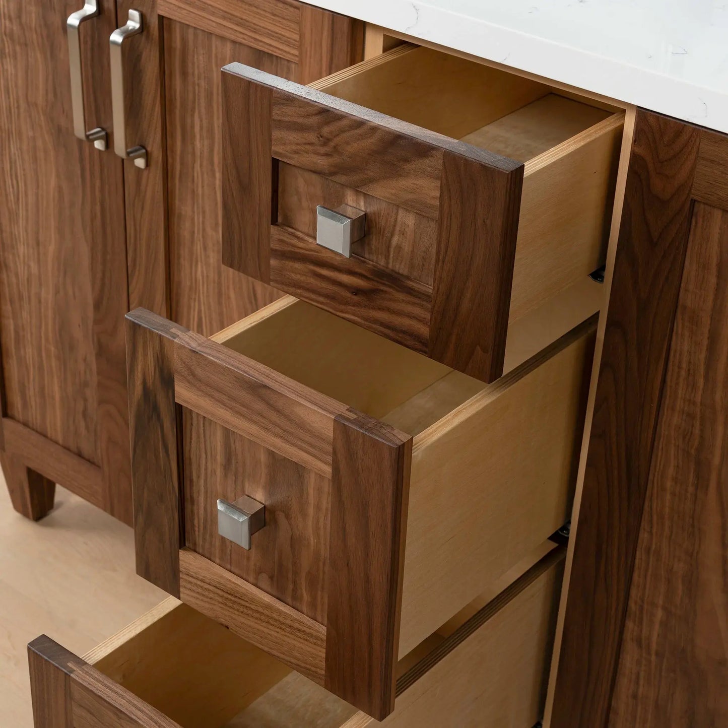 Bridgeport SLIM 60" American Black Walnut Bathroom Vanity, Double Sink Teodor Bathroom Vanity Canada