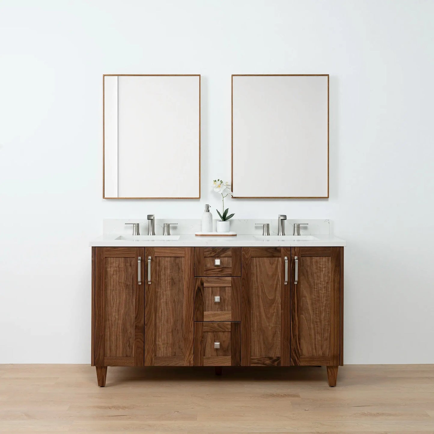 Bridgeport SLIM 60" American Black Walnut Bathroom Vanity, Double Sink Teodor Bathroom Vanity Canada