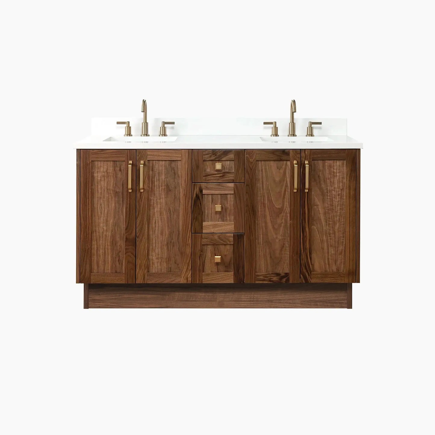 Bridgeport SLIM 60" American Black Walnut Bathroom Vanity, Double Sink Teodor Bathroom Vanity Canada
