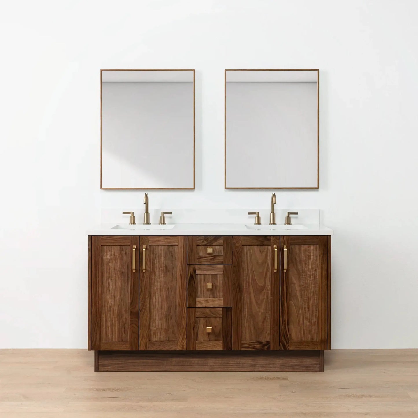 Bridgeport SLIM 60" American Black Walnut Bathroom Vanity, Double Sink Teodor Bathroom Vanity Canada