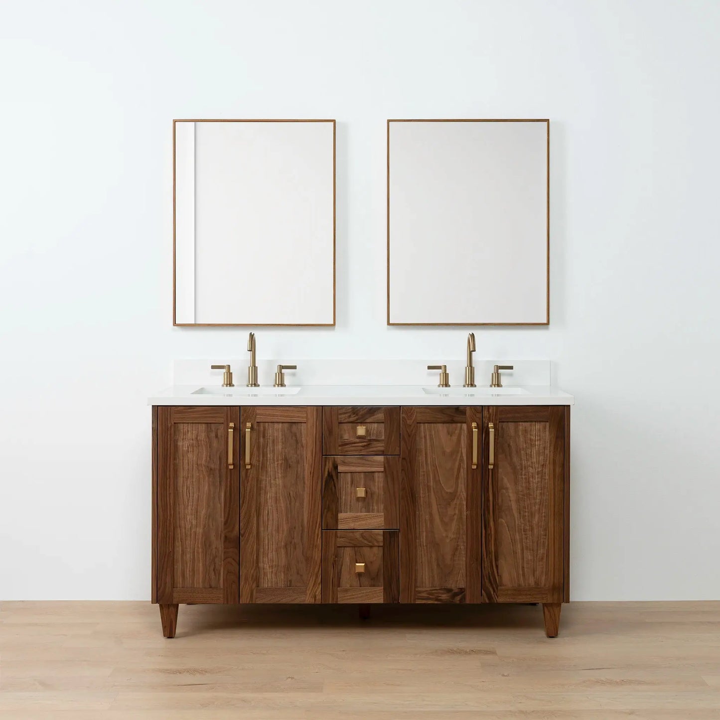 Bridgeport SLIM 60" American Black Walnut Bathroom Vanity, Double Sink Teodor Bathroom Vanity Canada