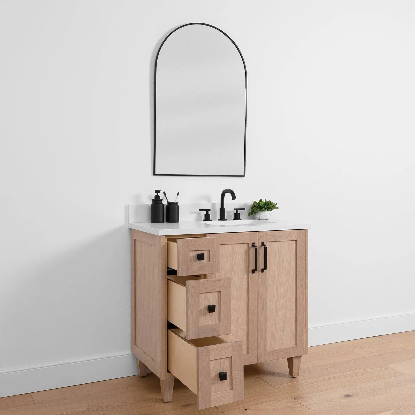 Bridgeport SLIM, 36" Teodor® White Oak Vanity, Right Sink Teodor Bathroom VanityCanada