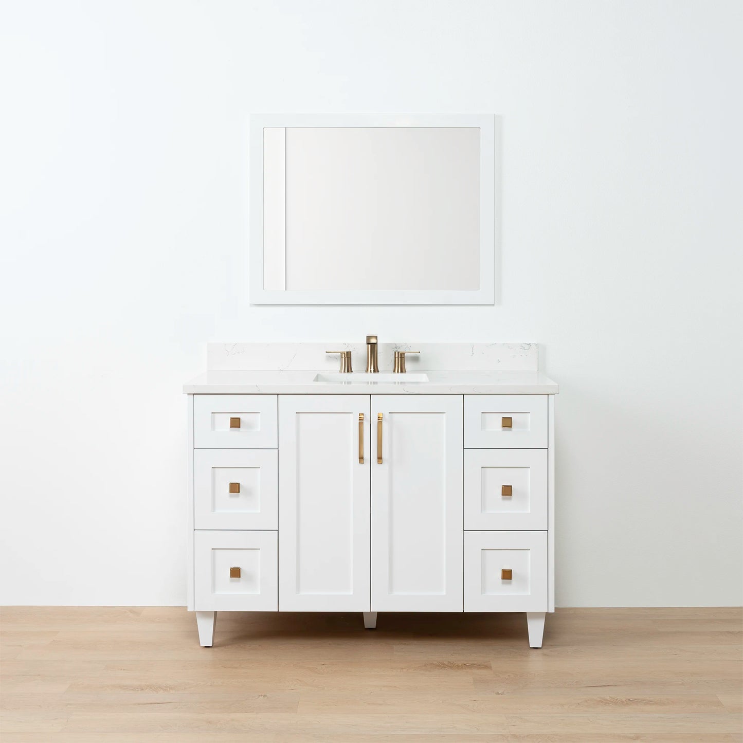 Bridgeport 48" Satin White Bathroom Vanity
