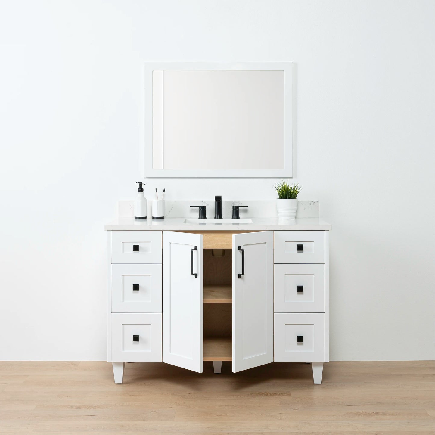Bridgeport 48" Satin White Bathroom Vanity