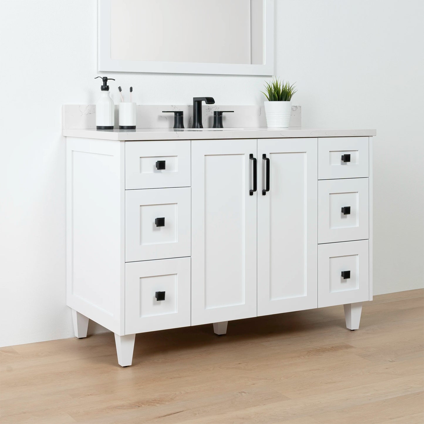Bridgeport 48" Satin White Bathroom Vanity