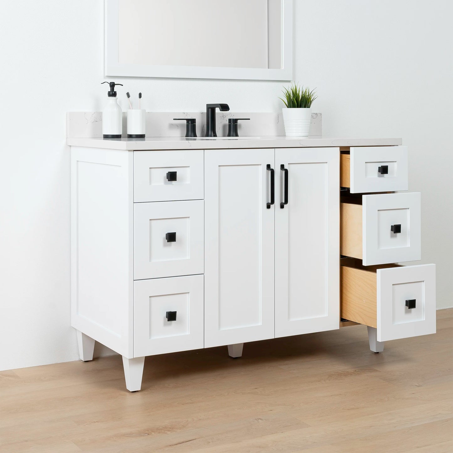 Bridgeport 48" Satin White Bathroom Vanity