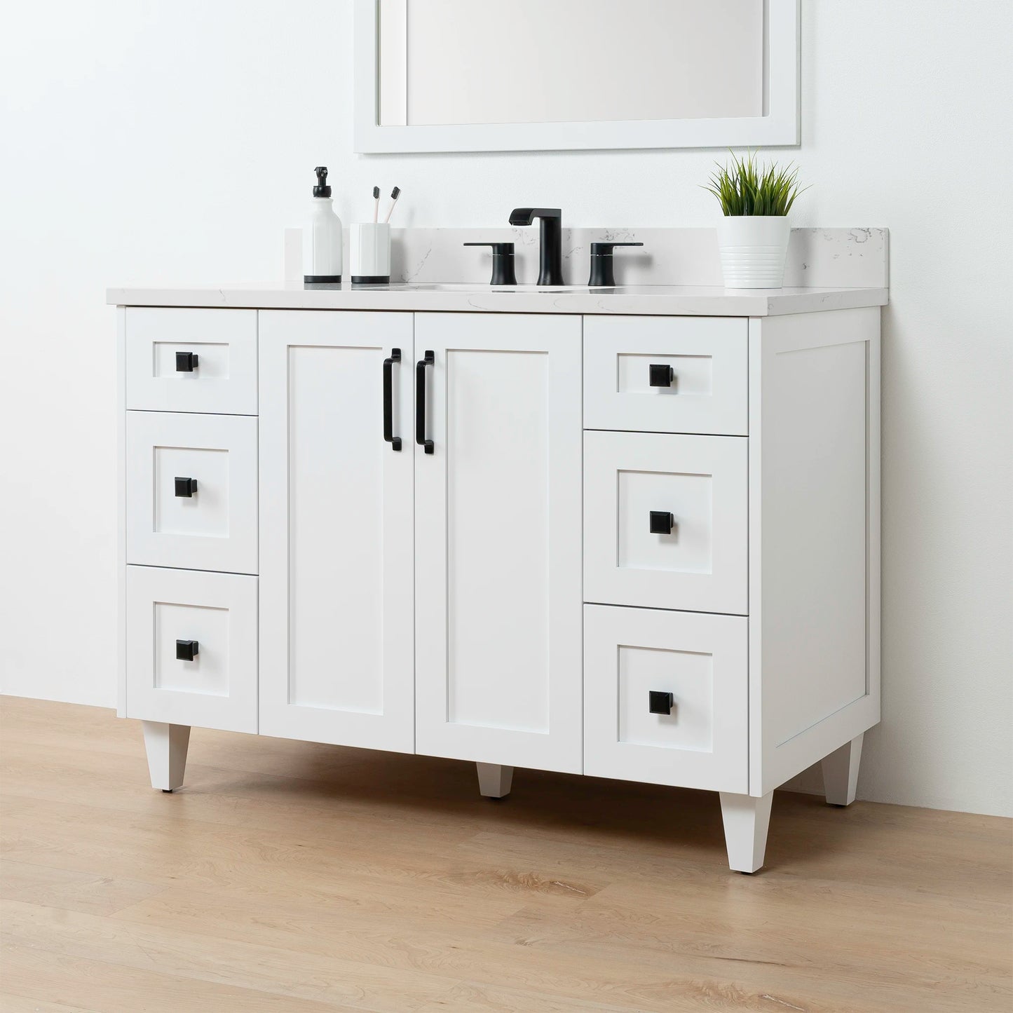 Bridgeport 48" Satin White Bathroom Vanity
