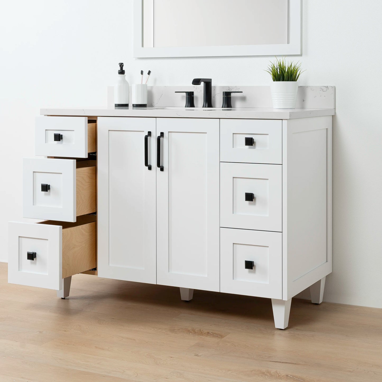 Bridgeport 48" Satin White Bathroom Vanity