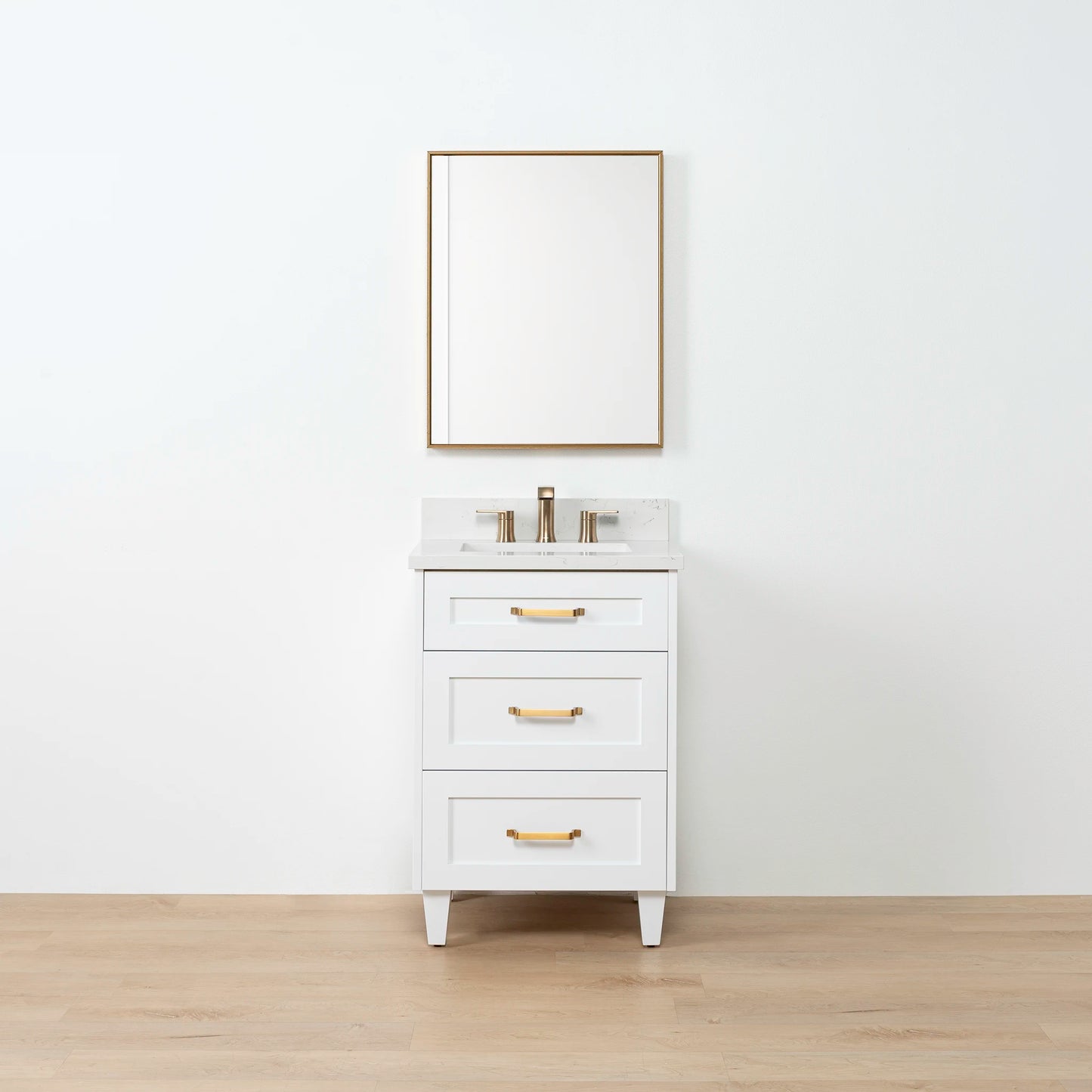 Bridgeport SLIM 24" Satin White Bathroom Vanity - All Drawers