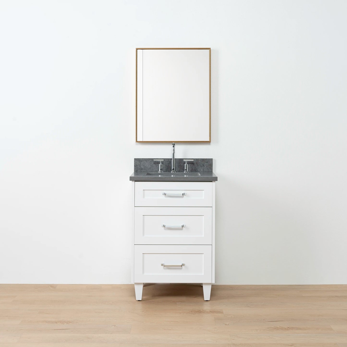 Bridgeport SLIM 24" Satin White Bathroom Vanity - All Drawers