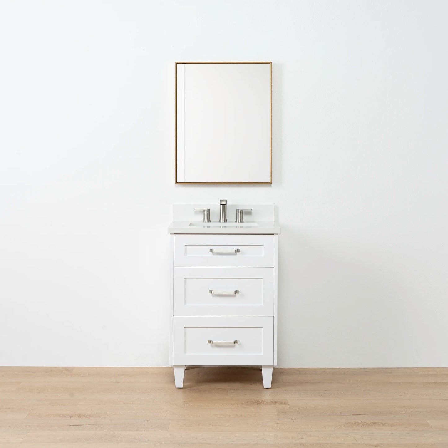 Bridgeport SLIM 24" Satin White Bathroom Vanity - All Drawers