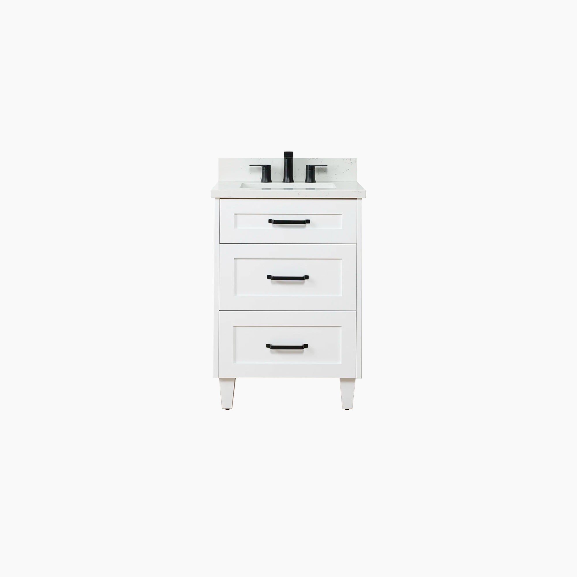 Bridgeport SLIM 24 Satin White Bathroom Vanity w/ Drawers