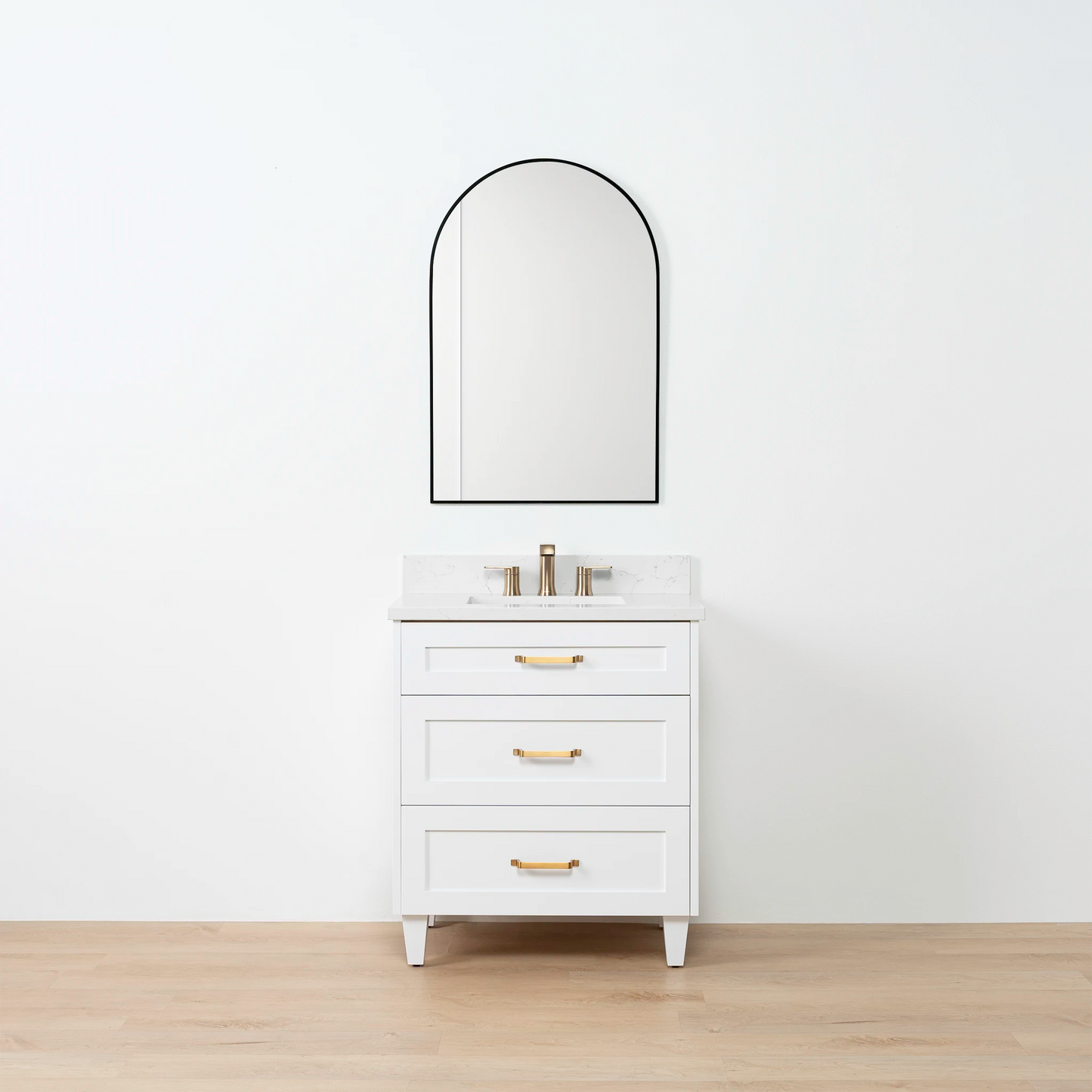 Bridgeport SLIM 30" Satin White Bathroom Vanity - All Drawers
