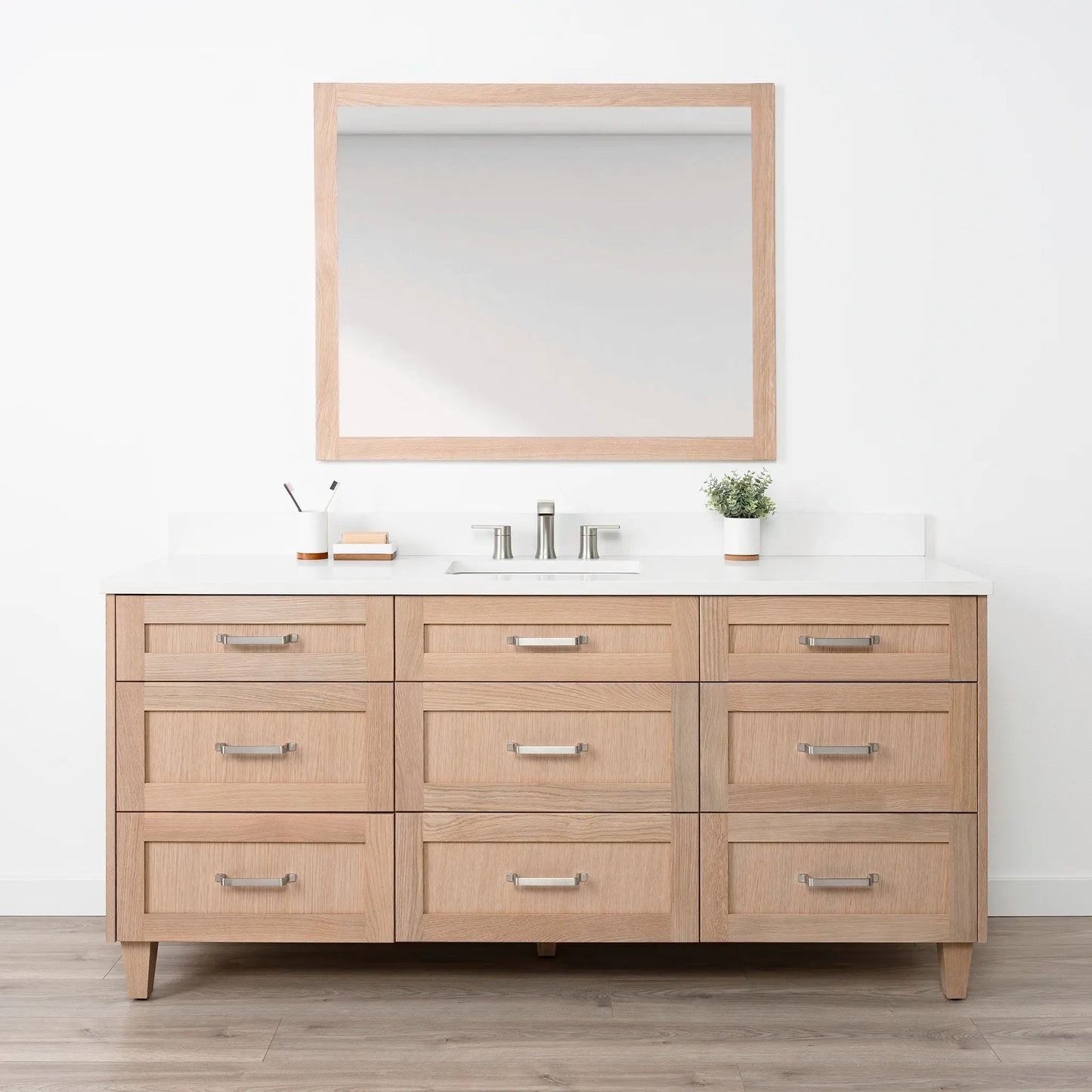 Bridgeport SLIM 72" White Oak Bathroom Vanity - All Drawers Teodor Bathroom Vanity Canada