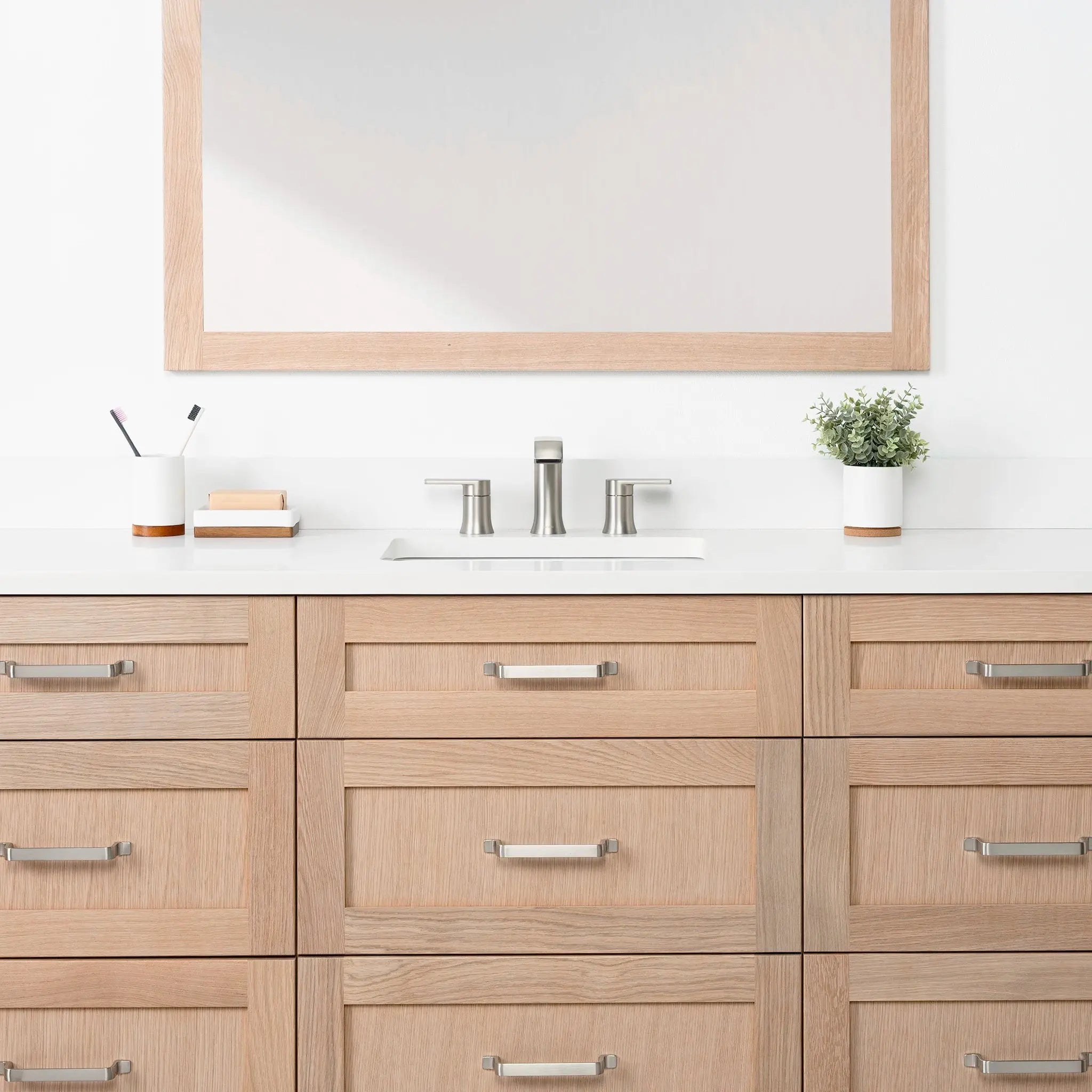 Bridgeport 72" White Oak Bathroom Vanity - All Drawers - Teodor ...