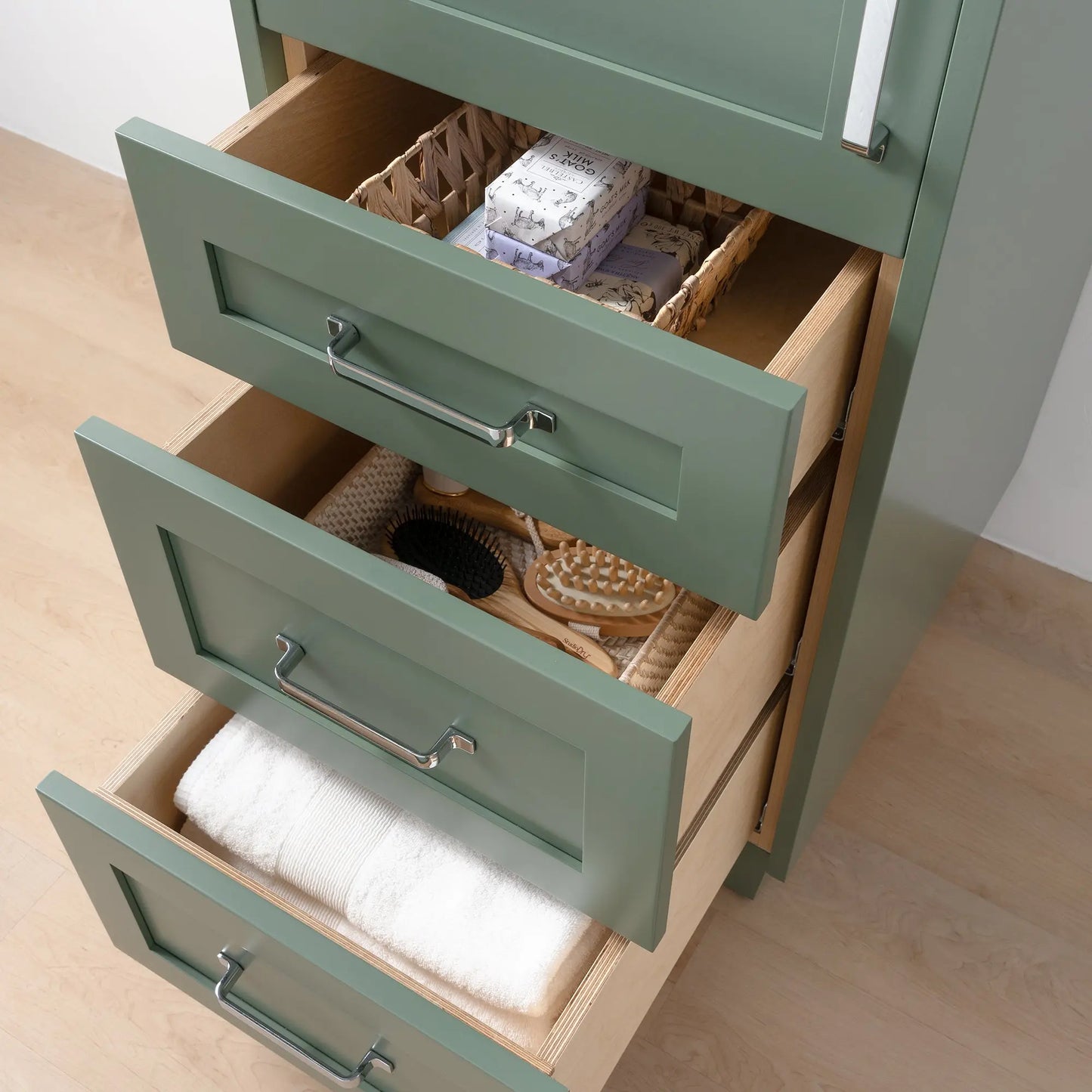 Bridgeport, Teodor® Sage Green Linen Cabinet Teodor Bathroom VanityCanada
