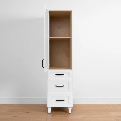 Bridgeport, Teodor® Satin White Linen Cabinet Teodor Bathroom VanityCanada