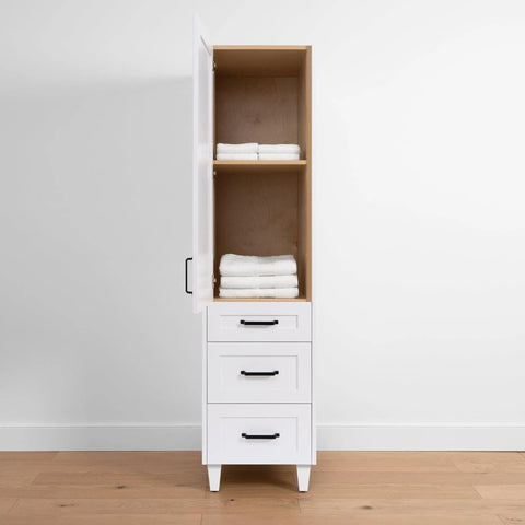 Bridgeport, Teodor® Satin White Linen Cabinet Teodor Bathroom VanityCanada