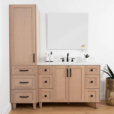 Bridgeport, Teodor® White Oak Linen Cabinet Teodor Bathroom VanityCanada