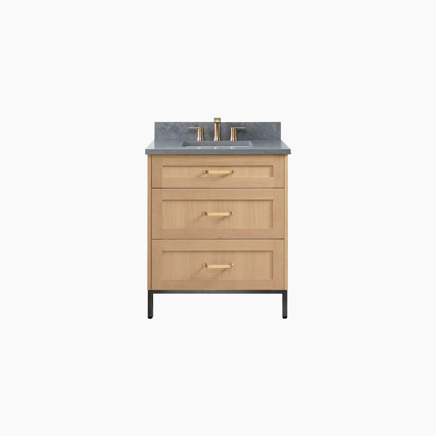 Bridgeport 30" White Oak Bathroom Vanity - All Drawers
