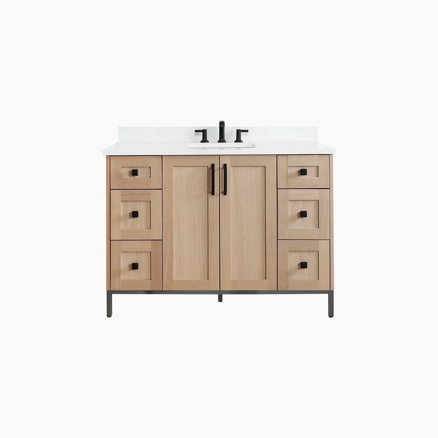 Bridgeport 48" White Oak Bathroom Vanity