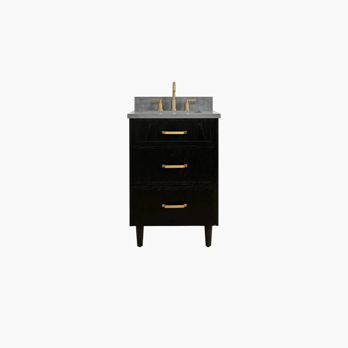 Cape Breton SLIM 24" Blackened Oak Bathroom Vanity - All Drawers Teodor Bathroom Vanity Canada