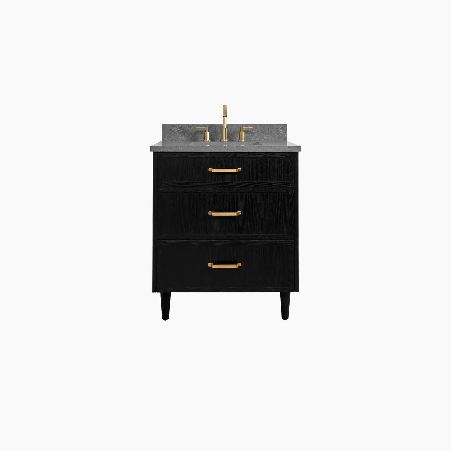 Cape Breton SLIM 30" Blackened Oak Bathroom Vanity - All Drawers Teodor Bathroom Vanity Canada