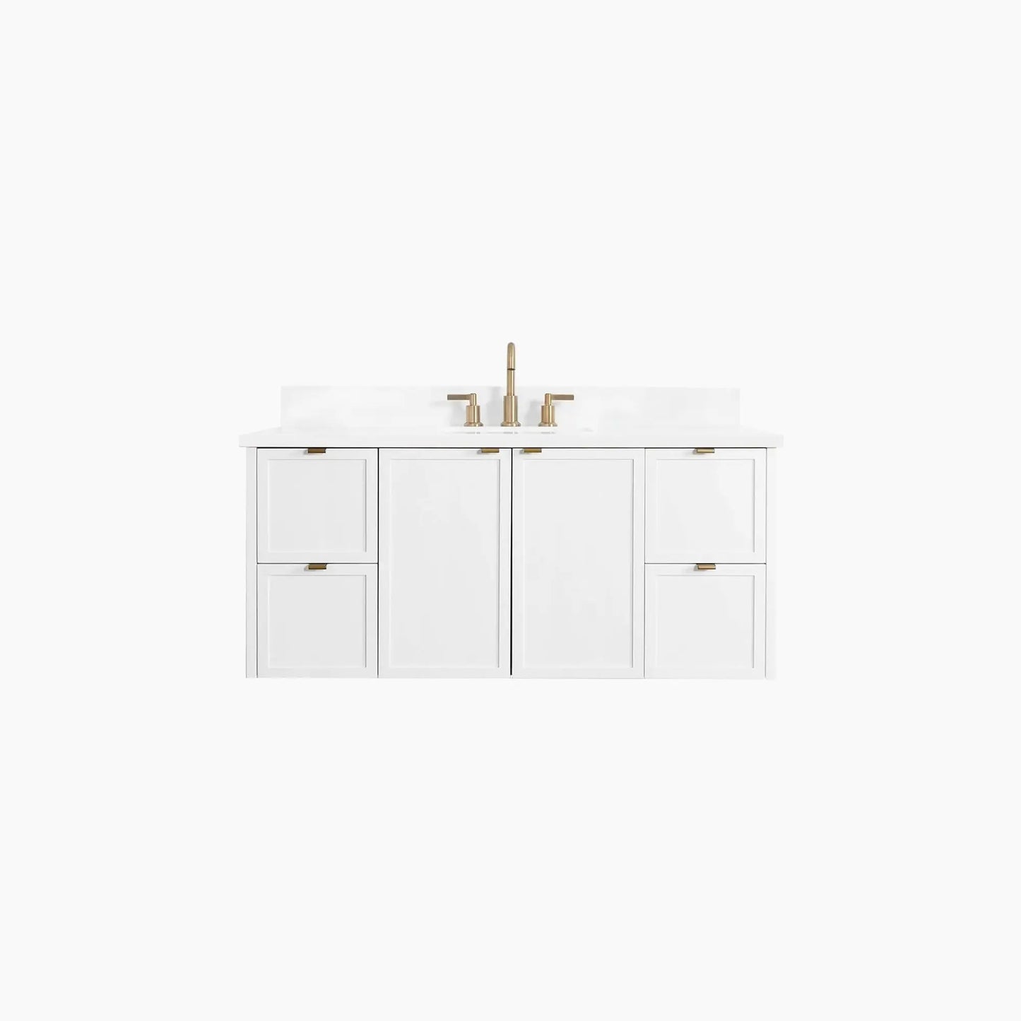 Cape Breton SLIM 48" Wall Mount Satin White Bathroom Vanity Teodor Bathroom Vanity Canada