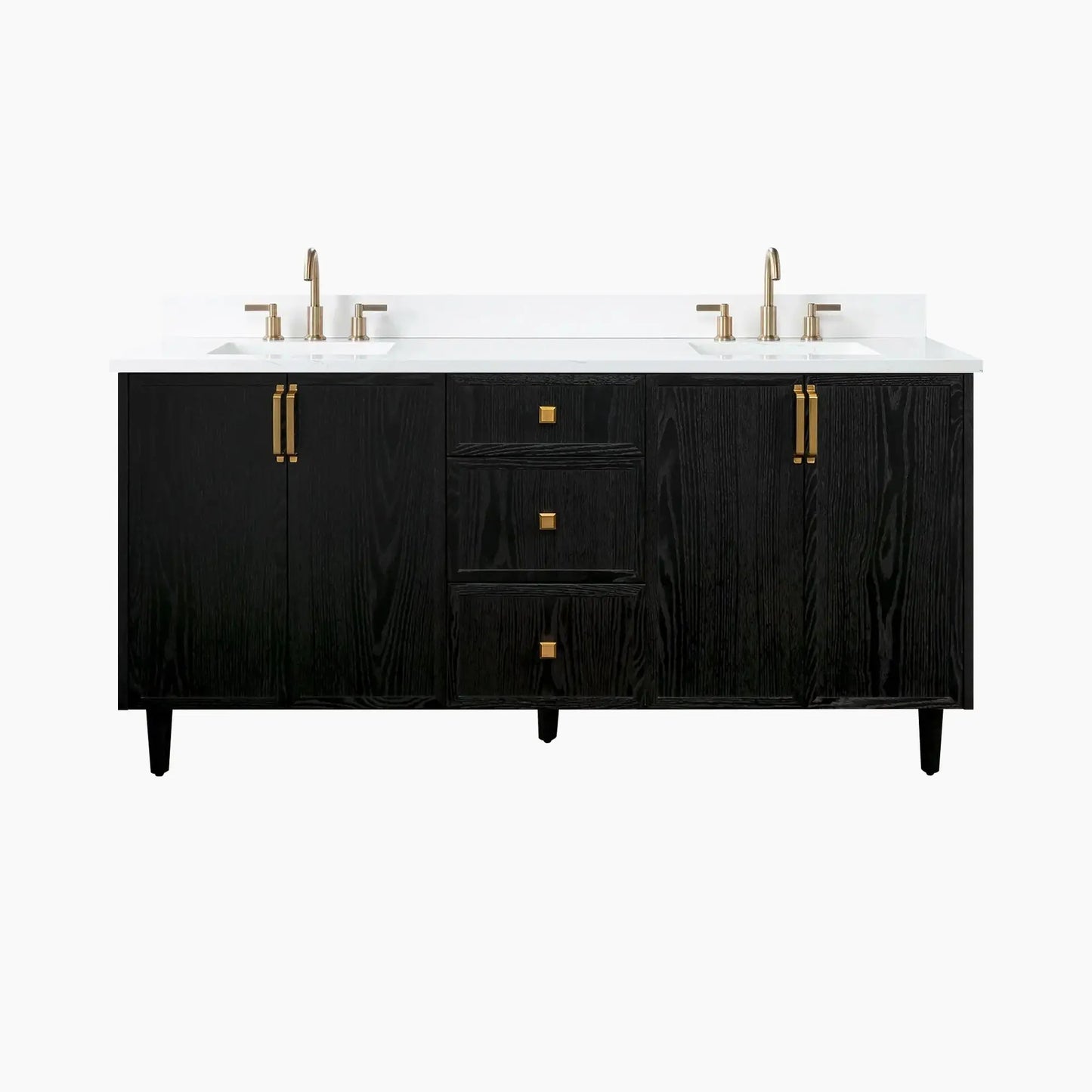 Cape Breton SLIM 72" Blackened Oak Bathroom Vanity, Double Sink Teodor Bathroom Vanity Canada