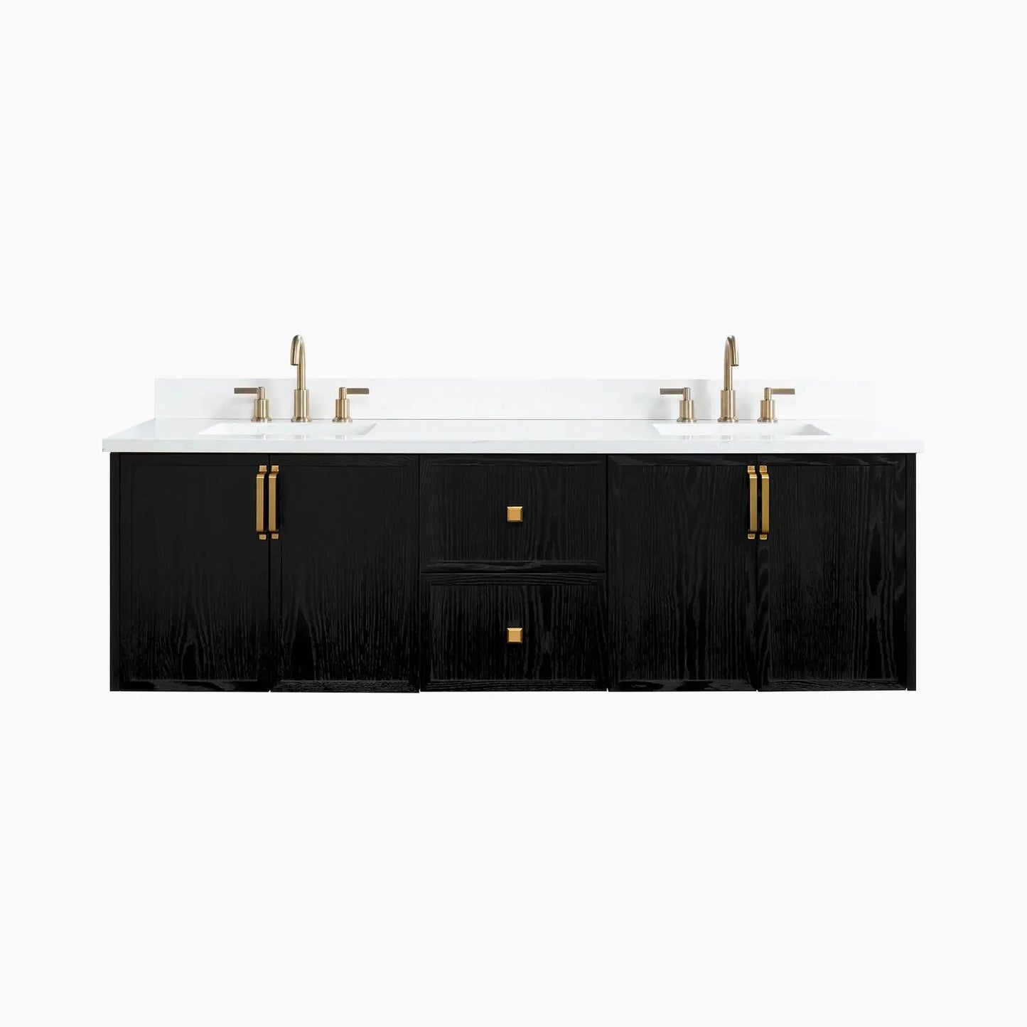 Cape Breton SLIM 72" Wall Mount Blackened Oak Bathroom Vanity, Double Sink Teodor Bathroom Vanity Canada