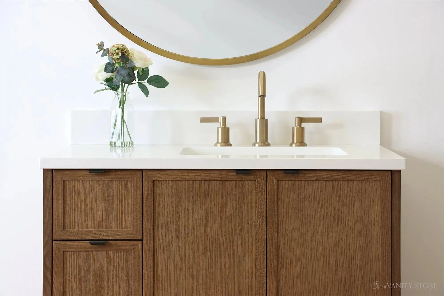 Cape Breton 36", Teodor® Mid Century Oak Vanity, Right Sink Teodor Bathroom VanityCanada