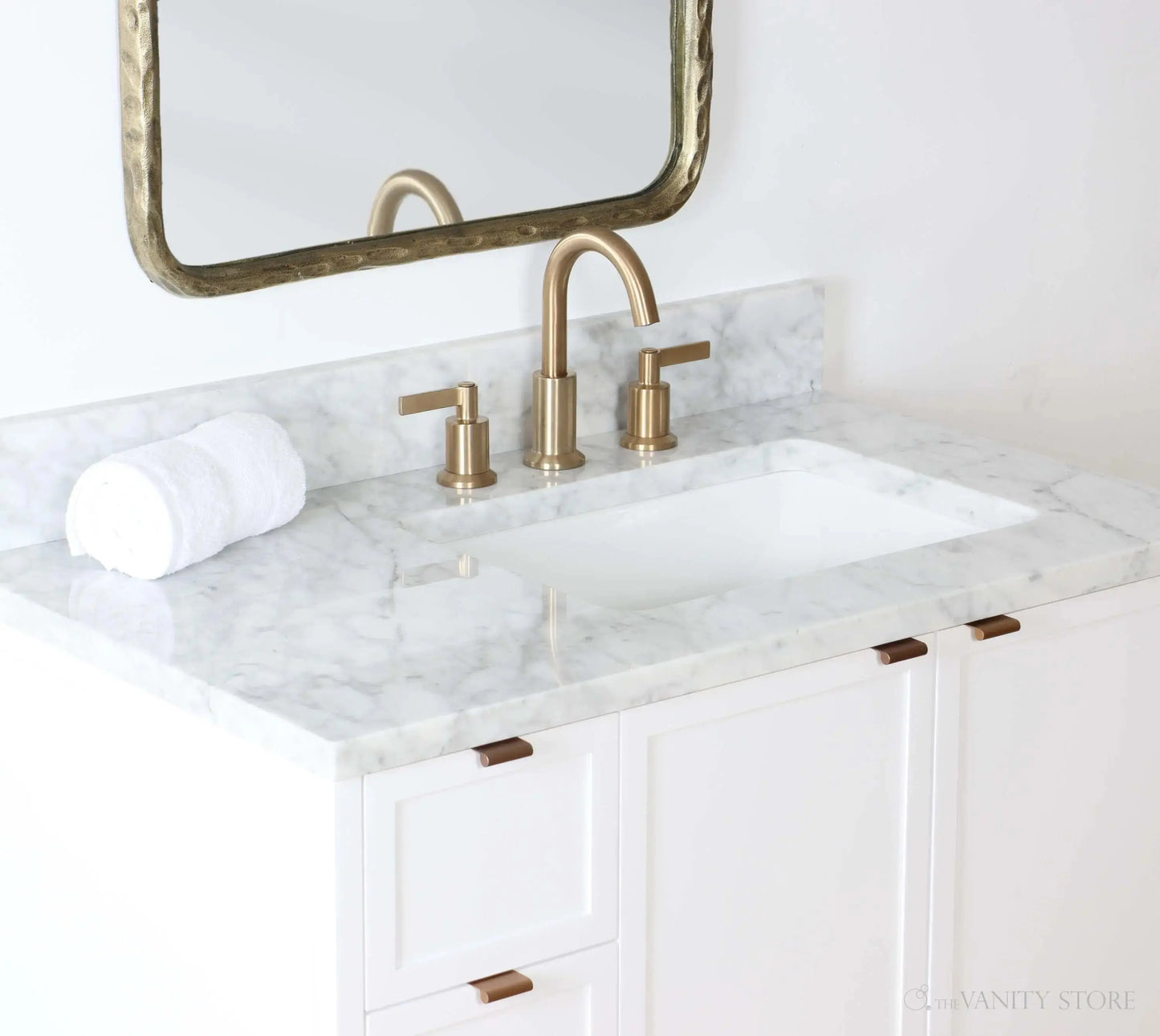Cape Breton SLIM  36" Satin White Bathroom Vanity, Right Sink Teodor Bathroom Vanity Canada