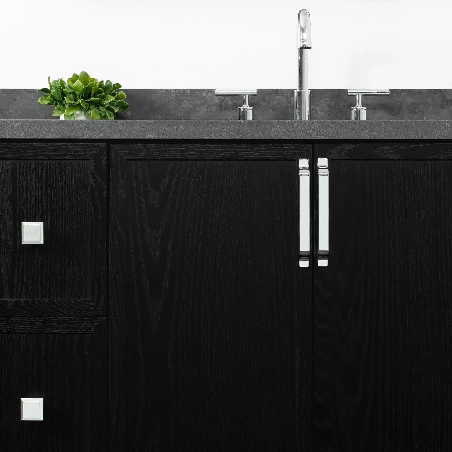 Cape Breton 36", Teodor® Wall Mount Blackened Oak Vanity, Right Sink Teodor Bathroom VanityCanada